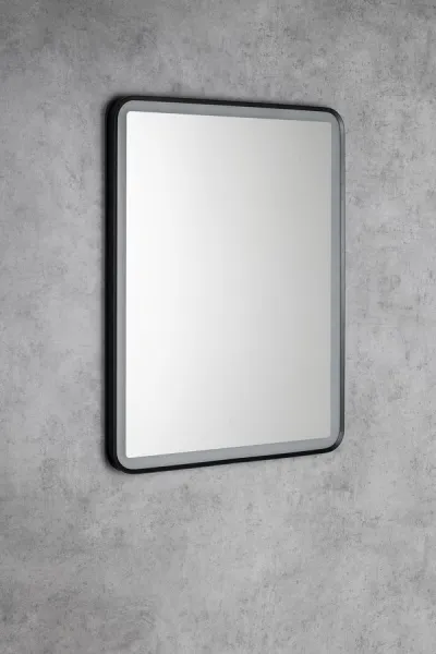 AQUALINE - SWIDA zrkadlo s LED osvetlením 60x80cm, dotykový senzor, stmievateľné, čierna mat SW060