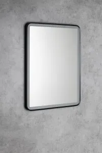 AQUALINE - SWIDA zrkadlo s LED osvetlením 60x80cm, dotykový senzor, stmievateľné, čierna mat SW060