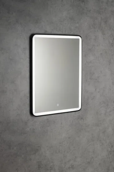 AQUALINE - SWIDA zrkadlo s LED osvetlením 60x80cm, dotykový senzor, stmievateľné, čierna mat SW060