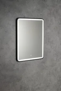 AQUALINE - SWIDA zrkadlo s LED osvetlením 60x80cm, dotykový senzor, stmievateľné, čierna mat SW060