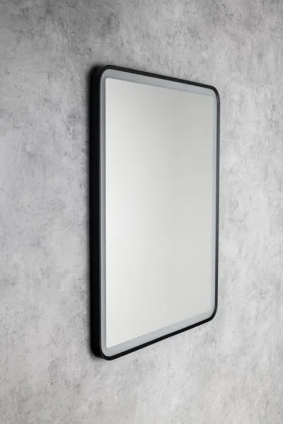 AQUALINE - SWIDA zrkadlo s LED osvetlením 60x80cm, dotykový senzor, stmievateľné, čierna mat SW060