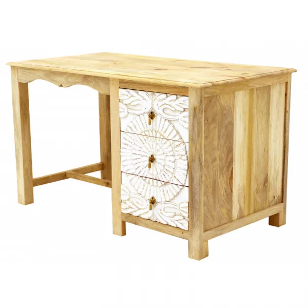 indickynabytok.sk - Písací stôl Sita 130x76x70 indický masív mango