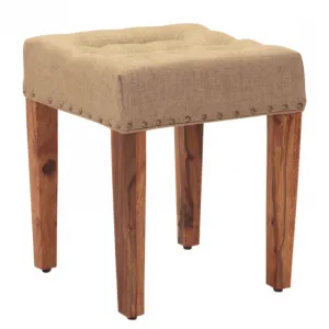 indickynabytok.sk - Polstrovaný taburet s poťahom 40x45x40 indický masív palisander