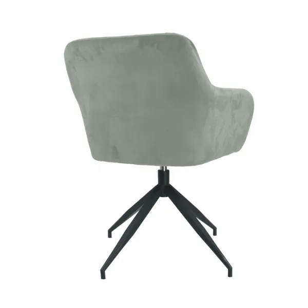 Otočná stolička, sivohnedá Taupe Velvet látka/čierna, VELEZA NEW