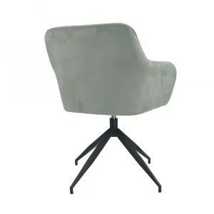 Otočná stolička, sivohnedá Taupe Velvet látka/čierna, VELEZA NEW