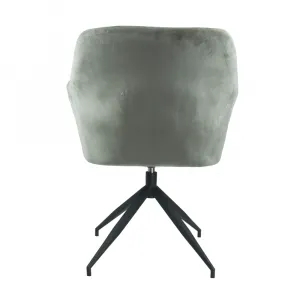 Otočná stolička, sivohnedá Taupe Velvet látka/čierna, VELEZA NEW