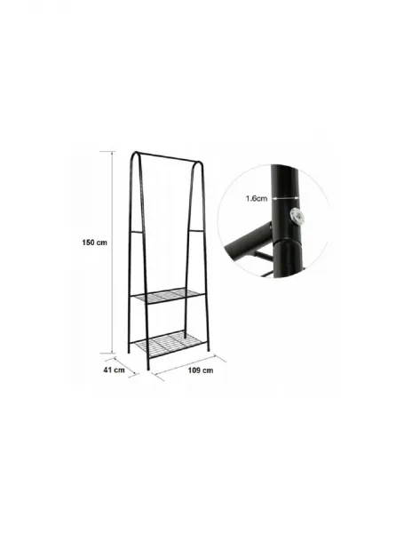 Kovový stojan na oblečenie SONGMICS – čierny voľne stojaci vešiak 150 cm