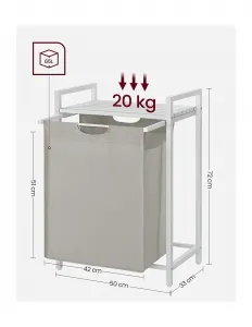 VASAGLE BLH101W01 Kôš na bielizeň s objemom 65 L v bielej farbe