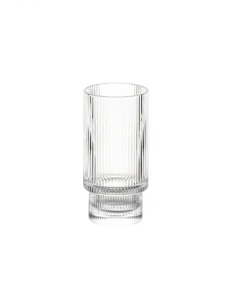 SUPPLIES CUPS Rebrované dlhé poháre na kávu, drinky 270 ml sada 4ks v krabičke