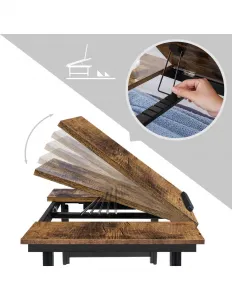 SUPPLIES LLD110B01 Stolík na laptop, notebook v rustikálnom štýle v hnedej farbe