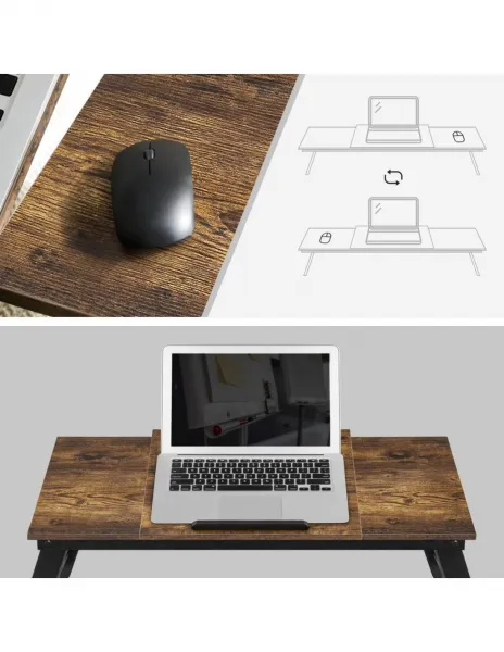 SUPPLIES LLD110B01 Stolík na laptop, notebook v rustikálnom štýle v hnedej farbe