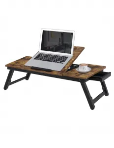 SUPPLIES LLD110B01 Stolík na laptop, notebook v rustikálnom štýle v hnedej farbe
