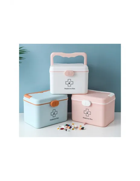 SUPPLIES BOX Organizér, krabička na lieky v modrej farbe