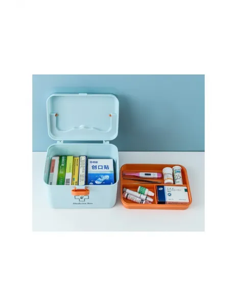 SUPPLIES BOX Organizér, krabička na lieky v modrej farbe