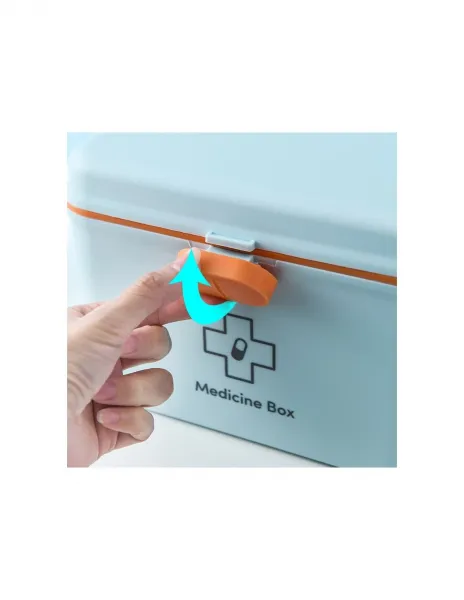 SUPPLIES BOX Organizér, krabička na lieky v modrej farbe