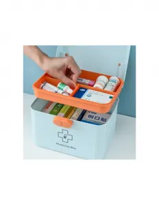 SUPPLIES BOX Organizér, krabička na lieky v modrej farbe