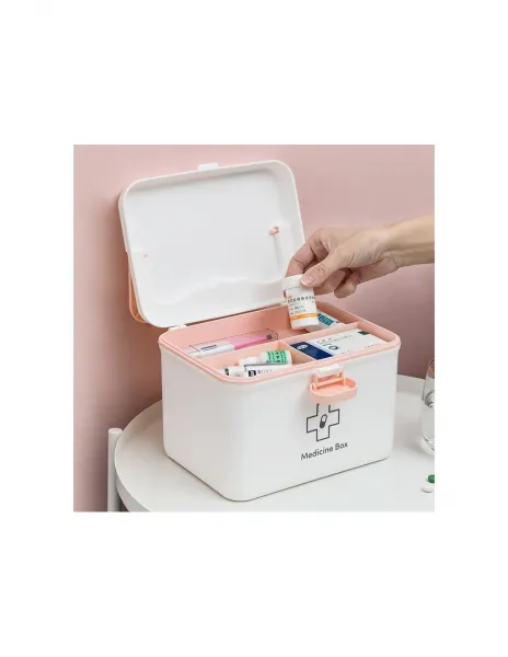 SUPPLIES BOX Organizér, krabička na lieky v bielej farbe