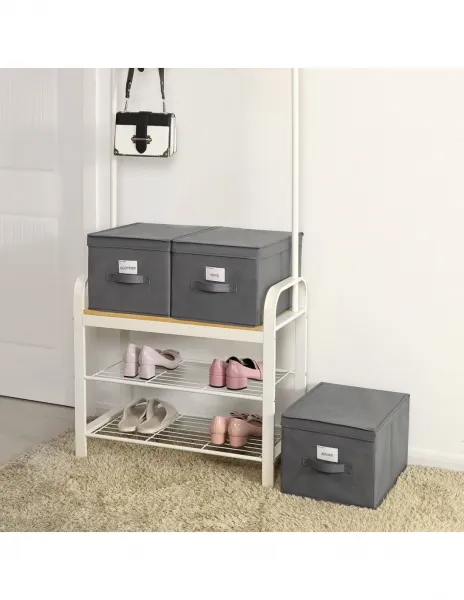 SONGOMICS RFB03G Úložné boxy s vekom 3 ks