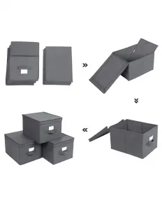 SONGOMICS RFB03G Úložné boxy s vekom 3 ks