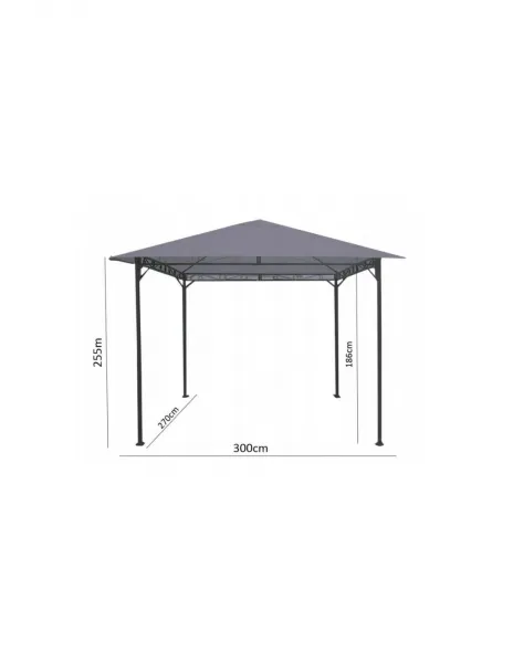 Záhradný altánok, pavilón GARDE-LINE v šedej farbe 3 x 3 x 2,55 m