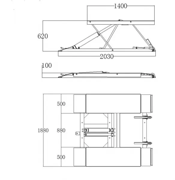 Nožnicový zdvihák 3T 620mm REDATS L-520