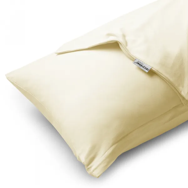 Obliečky na vankúše DecoKing Amber krémové, veľkosť 40x120*2