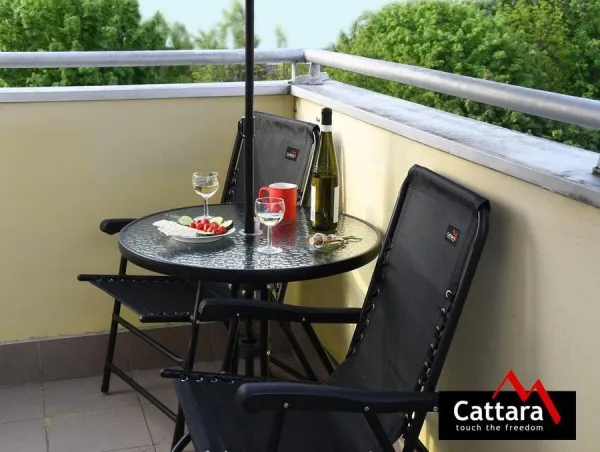 Stolička Cattara TERST záhradné skladacie čierna