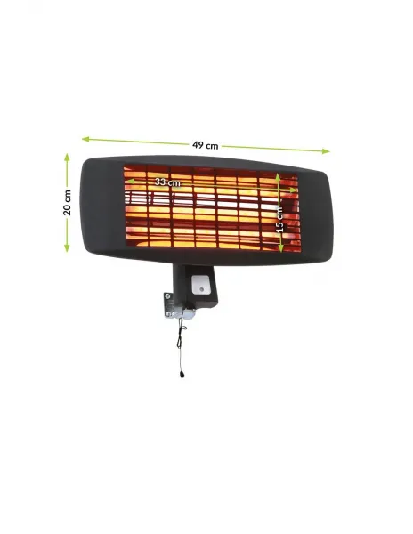 Mirpol Heat nástenný elektrický radiátor, ohrievač o výkone 2000W