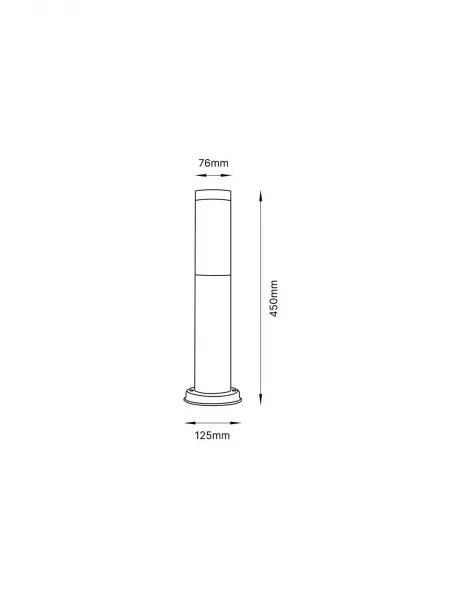 Vonkajšie záhradné svietidlo E27 INOX POST 45cm