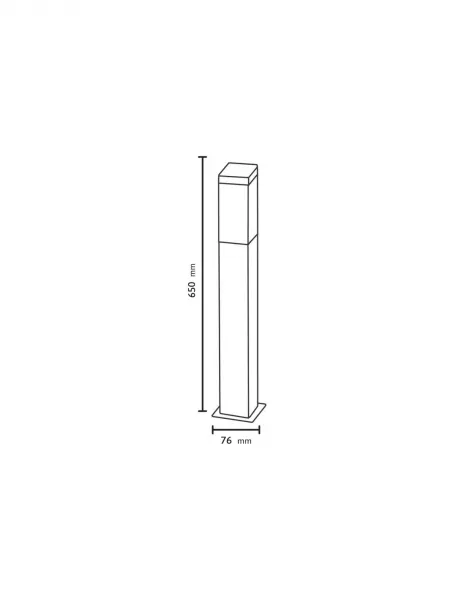 Vonkajšie záhradné svietidlo E27 SQUARE INOX  65cm