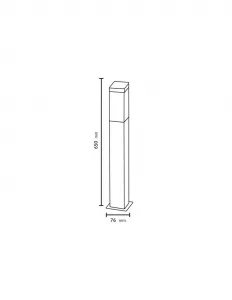 Vonkajšie záhradné svietidlo E27 SQUARE INOX  65cm