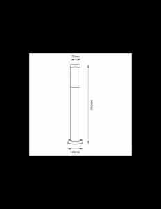 Vonkajšie záhradné svietidlo E27 INOX POST 65cm
