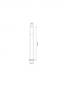 Vonkajšie záhradné svietidlo 90 cm  E27 INOX POST