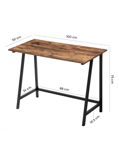 VASAGLE LWD40X písací stôl v hnedej farbe
