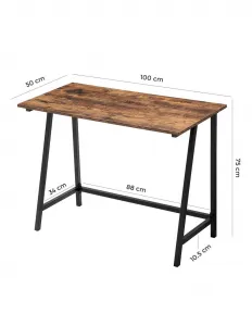 VASAGLE LWD40X písací stôl v hnedej farbe