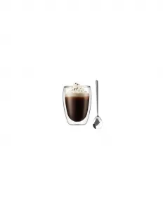 SUPPLIES Termo sada pohárov s dvojitým sklom 6x 350ML + lyžice