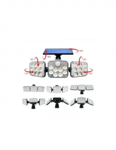 Solárny Svetlomet 138x LED pohybový senzor LED 10W 480lm + ovládač