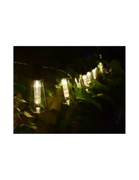 GARDEN Girlanda 10 závesných priehľadných žiaroviek EDISON 3000K