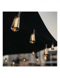 GARDEN Girlanda 10 závesných priehľadných žiaroviek EDISON 3000K