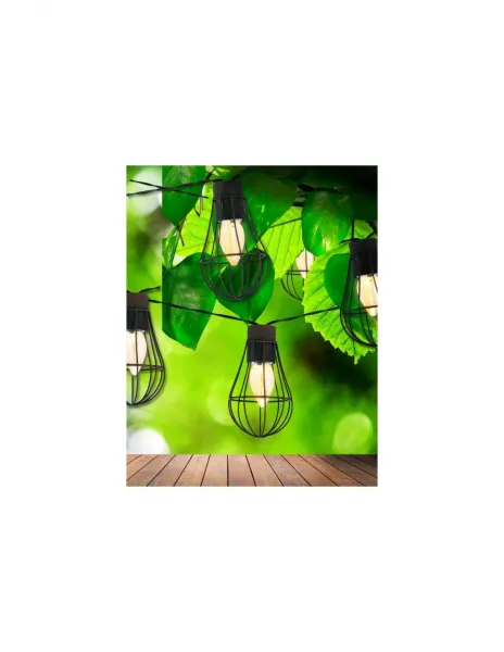 GARDEN DECORATIVE Girlanda 3,8m 10 závesných drôtených žiaroviek