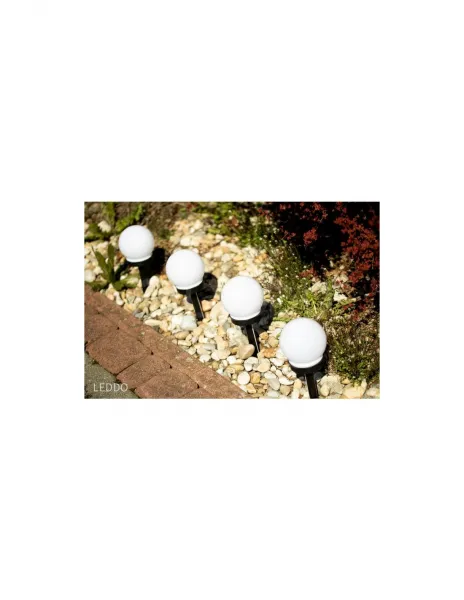 LUMILED solárne lampy KULKA 12x ( sada ) 10cm 6500K - biela