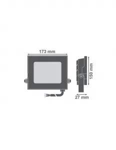 LUMILED 1+1 LED Reflektor 50W 4500lm 6500K - čierny