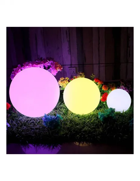 Záhradná guľa SOLAR LAMPA do záhrady ZEMNÁ LED RGB 20cm + diaľkové ovládanie