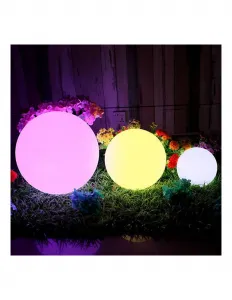 Záhradná guľa SOLAR LAMPA do záhrady ZEMNÁ LED RGB 20cm + diaľkové ovládanie