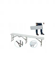 SUPPLIES HOME Skladacia cateringová lavica 180 cm - biela farba