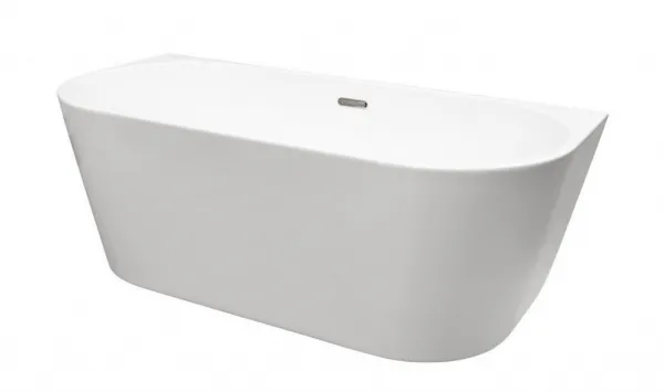 BESCO - Voľne stojaca vaňa VICA NEW biela, sifón s prepadom - Farba - Biela, Farba sifónu - Chróm, Rozmer vane - 150 × 80 cm VANVIC150N