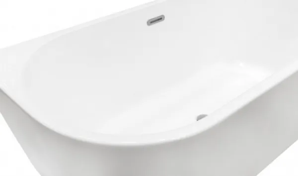BESCO - Voľne stojaca vaňa VICA NEW biela, sifón s prepadom - Farba - Biela, Farba sifónu - Chróm, Rozmer vane - 150 × 80 cm VANVIC150N