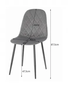 SUPPLIES ASTI Jedálenská škandinávska zamatová stolička - šedá