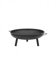 Záhradne prenosné ohnisko SUPPLIES čierne 58 cm s madlami