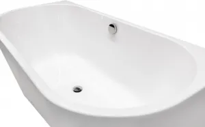BESCO - Voľne stojaca vaňa VICA NEW biela, sifón s napúšťaním prepadom - Farba - Biela, Farba sifónu - Chróm, Rozmer vane - 160 × 80 cm VANVIC160NN